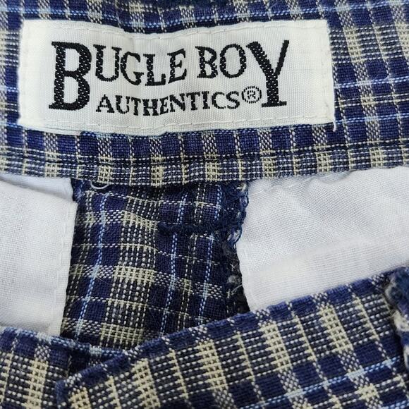 Bugle Boy Blue Walking Bermuda Blue and Gray Plaid 4 pocket Shorts W Size 16 R - Picture 3 of 10